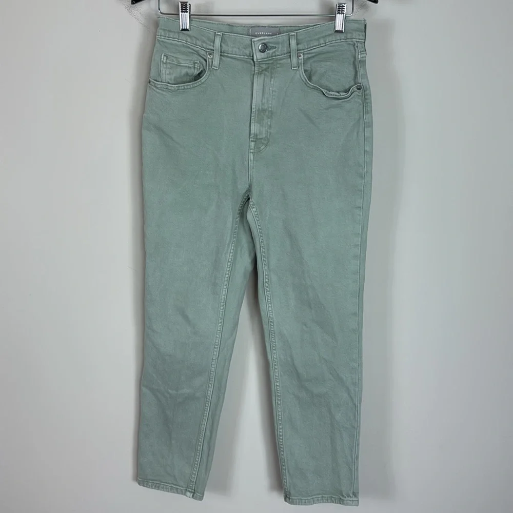 Everlane The Original Cheeky Crop Jeans Organic Cotton in Sage Green Size‎ 28